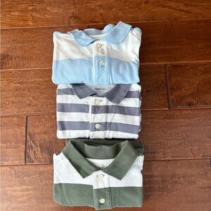 Gap Kids Striped Polo Shirt 3 each - Blue & Gray - L 10, & Green - M (8)
